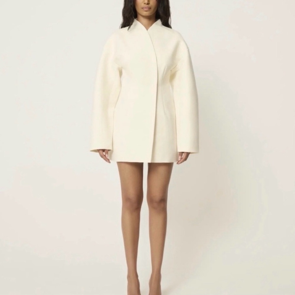 NWT KHY x Entire Studios Tailored Blazer Mini White Dress Size S